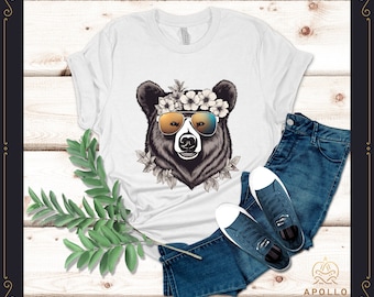 MAMA Bear Retro Hippie with Sunglasses, Mama Bear Shirt, Mom Shirts, Momlife Shirt, Shirts for Moms, Mothers Day Gift, Mama Tee,  Mama Bear