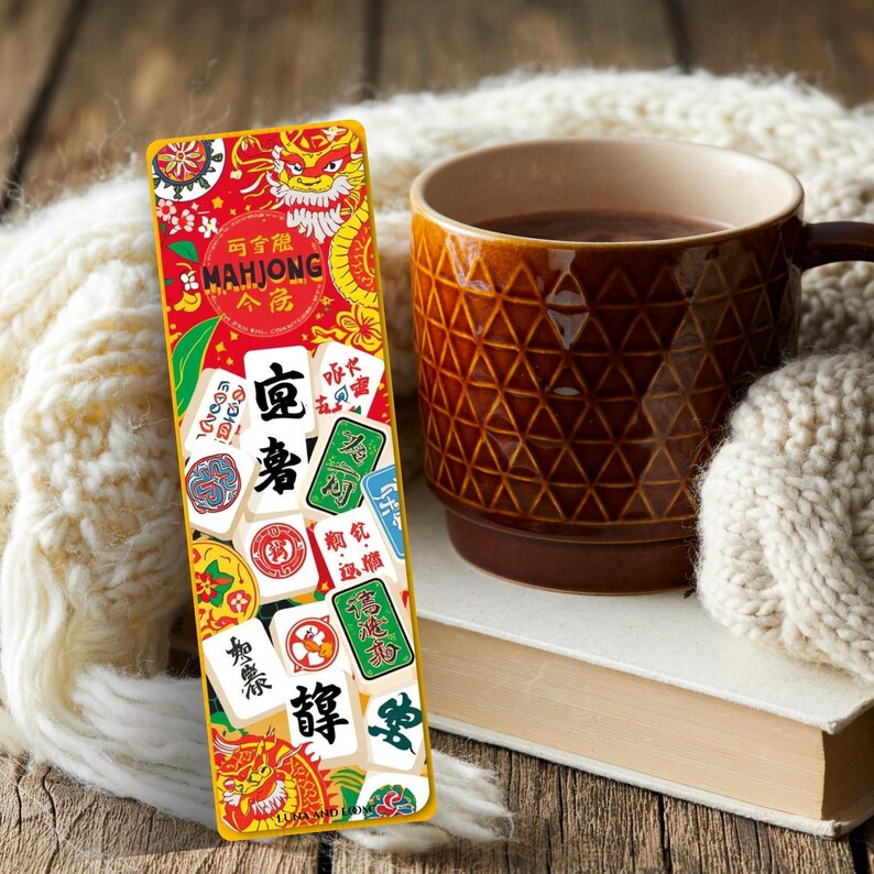 Mahjong Bookmark | Games | Hostess Gift | Board Games - Etsy