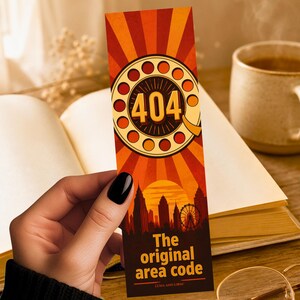 Original 404 Bookmark | Atlanta Area Code Gift | Retro Phone Badge Page Marker | ATL Pride Book Lover Gift