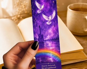 Prince Purple Rain Inspired Bookmark | Dearly Beloved | LGBTQIA | Music Lover | Doves | Rainbow