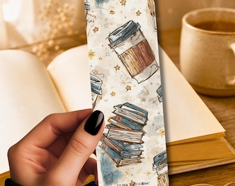 Books and Coffee Bookmark | Sketch | Bookish Gift