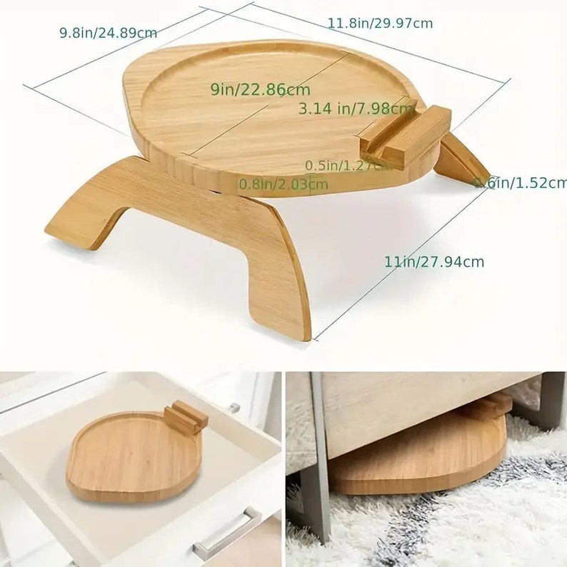 1pc Wooden Armrest Sofa Tray, Foldable Table Tray, Arm Tray For Sofa image 7