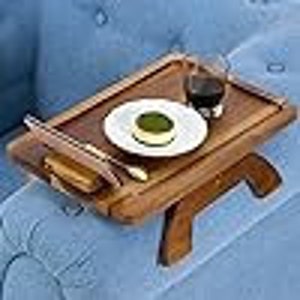 1pc Wooden Armrest Sofa Tray, Foldable Table Tray, Arm Tray For Sofa image 1