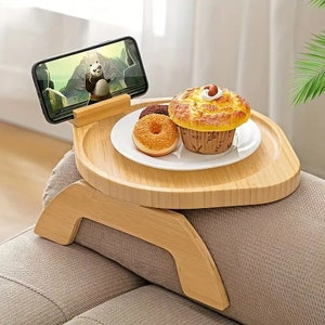 1pc Wooden Armrest Sofa Tray, Foldable Table Tray, Arm Tray For Sofa image 6