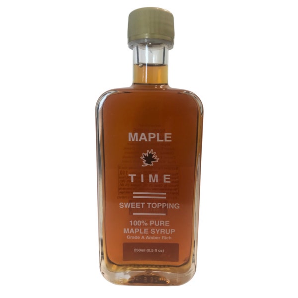 100% Pure Maple Syrup, 250 ml (8.5 oz), New York Maple Syrup, Grade A/Amber Rich, Sweet Topping