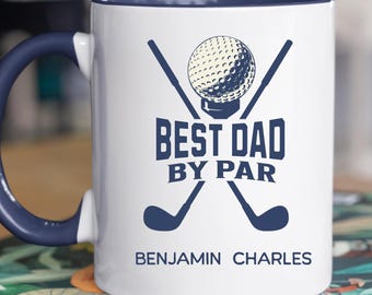 Personalized Golf Dad Mug, Custom Kids Names