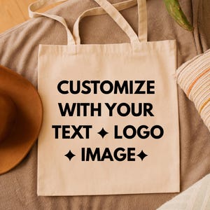 Personalized tote bag with text, custom canvas tote with logo, custom tote bag for business, personalized text tote bag gift