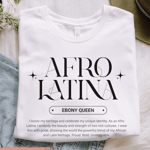 Unisex Bold Afro Latina Proud Black Spanish Culture T-Shirt Unisex Bold Afro Latina Proud Black Spanish Culture T-Shirt