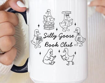Silly Goose Book Club Coffee Mug – Funny Book Lover Gift, Librarian Bookish Cup
