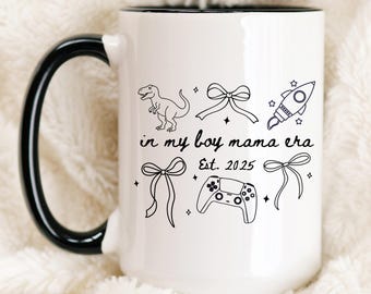 Personalized Boy Mama Mug • Custom New Mom Coffee Cup • Pregnancy Announcement Gift