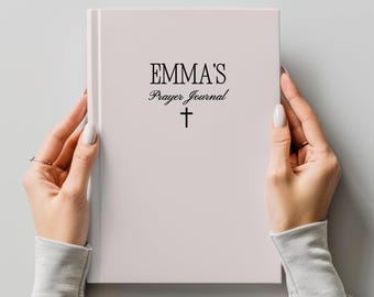 Personalized Prayer Journal with Name, Christian Gift for Her or Him, Custom Bible Study Notebook, Baptism Confirmation Devotional Keepsake