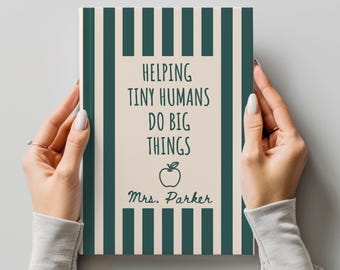 Personalized Teacher Journal with Name, Custom Elementary Kindergarten Notebook, End of Year Teacher Gift, Teacher Appreciation Thank You