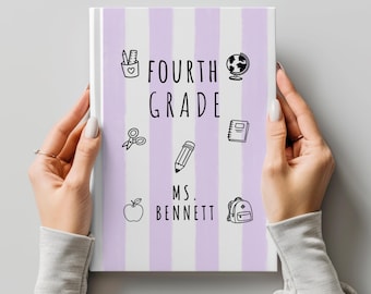 4th Grade Teacher Gift, Personalized Teacher Journal, Custom Classroom Notebook for Fourth Grade Teacher, End of Year Appreciation Gift
