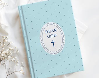Personalized Prayer Journal, Polka Dot Christian Notebook, Bible Study Journal Gift for Her, Baptism Confirmation Devotional Keepsake