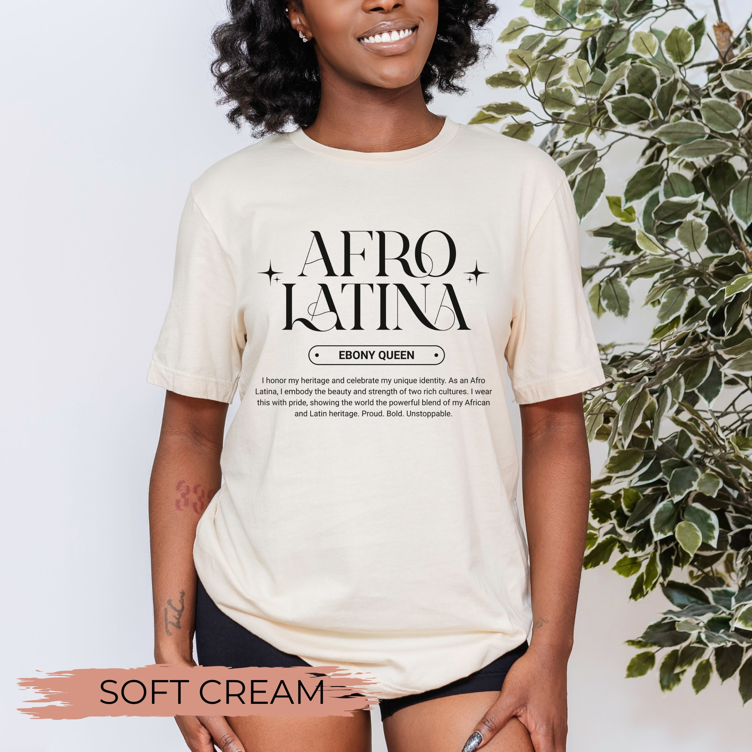 Unisex Bold Afro Latina Proud Black Spanish Culture T-Shirt Unisex Bold Afro Latina Proud Black Spanish Culture T-Shirt