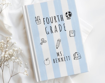 4th Grade Teacher Gift, Personalized Teacher Journal, Custom Classroom Notebook for Fourth Grade Teacher, End of Year Appreciation Gift