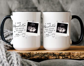 Abuela Abuelo Pregnancy Announcement Coffee Mug: Spanish Baby Reveal Gift