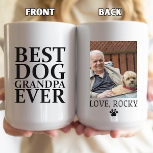 dog grandpa mug, grandpaw gifts, dog grandpa gifts, gift from dog to grandpa, personalized dog mug, custom dog portrait mug, custom pet mug