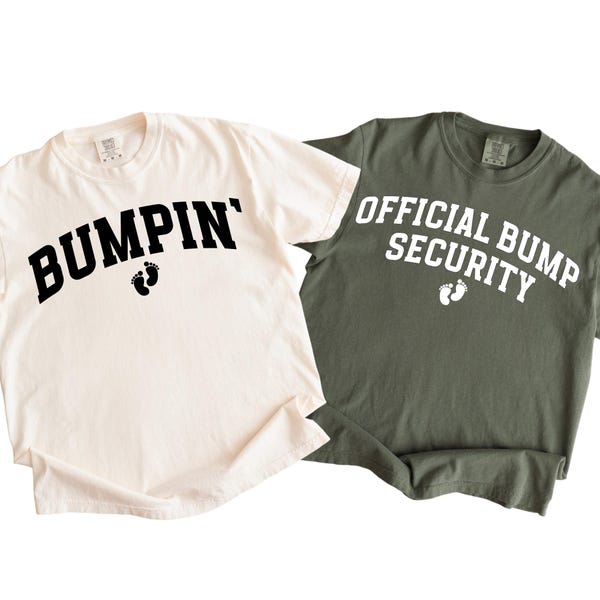 Matching Mom and Dad To Be Shirts: Pregnancy Announcement Comfort Colors