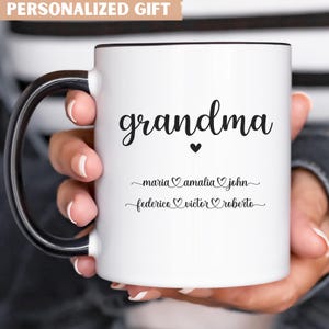 Grandma custom mug with grandkids names, Mothers day gift for grandma, grandma birthday mug, personalized grandma mug, mothers day mug