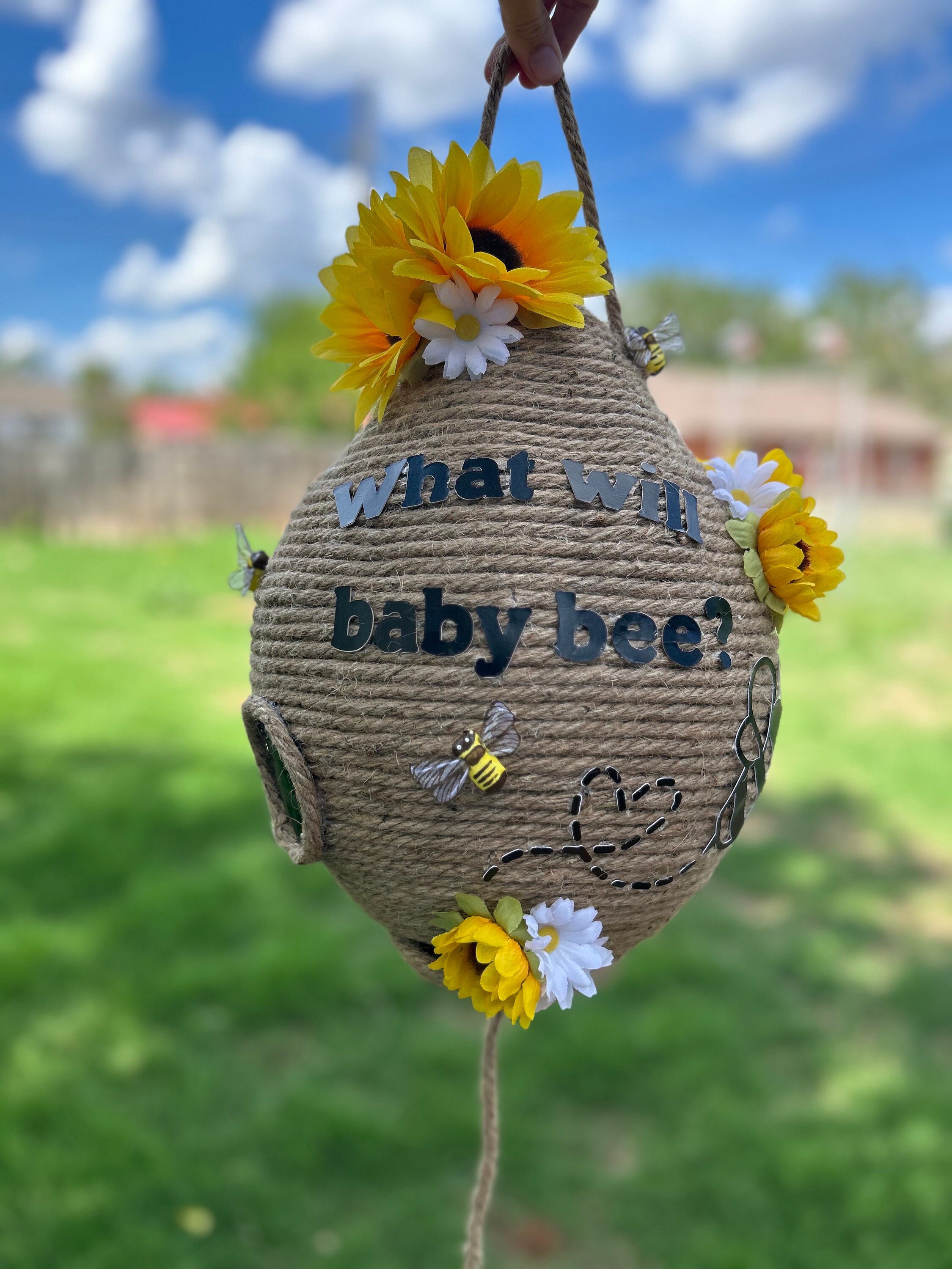 Beehive gender reveal piata what will baby bee