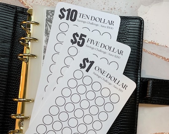Denomination Savings Challenge Tracker | Cash Stuffing | Amy Plans