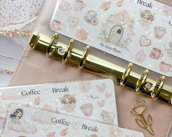 Coffee Break Sparkle Savings Challenge Insert Card for A6 Envelope By Amy Plans