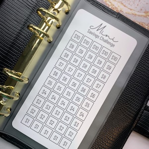 Mini Savings Challenge Tracker for Cash Envelope Stuffing | Small Denomination Savings | Amy Plans