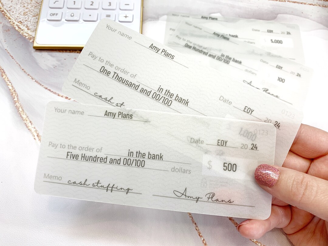 Vellum Check Placeholders for Cash Stuffing - Set of 3 - Etsy