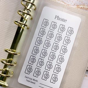 Phone Savings Tracker: Cash Stuffing Budget Challenge By Amy Plans