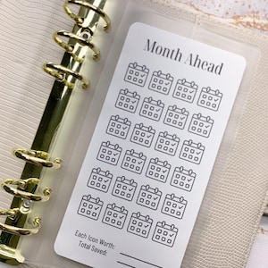 Month Ahead Savings Tracker: Cash Stuffing Budget Challenge By Amy Plans