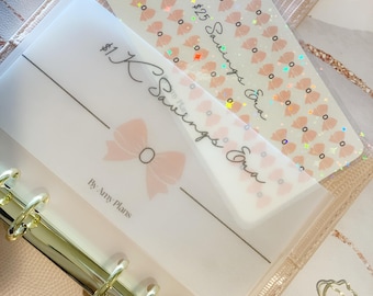 A6 Cash Envelope, 1000 Dollar Savings Challenge, Vellum Insert Card