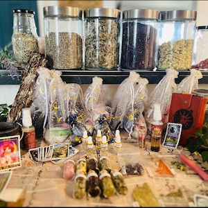 Kit de feitiços para bruxaria, bolsa misteriosa, kit de ervas, joias para bruxas