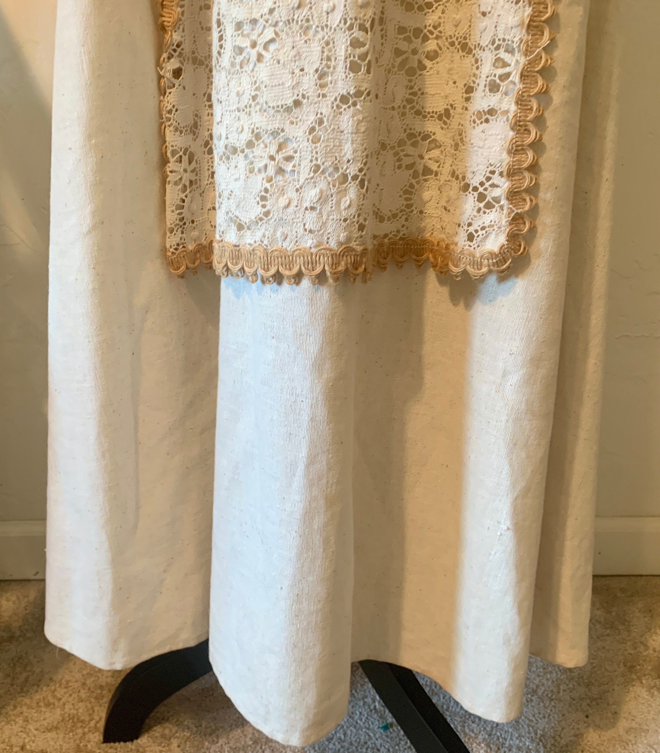 Vintage 60's Black Label Corset Gunne Sax Burlap With Apron ...
