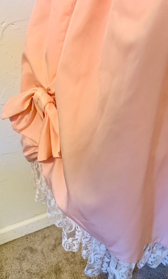 Vintage 80's peach Party Prom Dress ~Bust 38~ Spa… - image 6