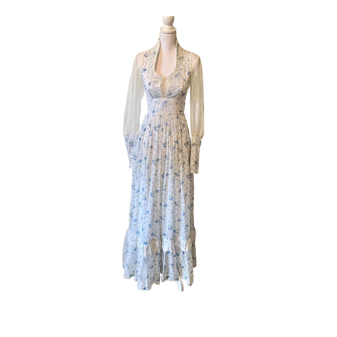 Vintage Corset Gunne Sax Maxi Prairie Dress - Etsy