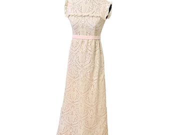1980s Vintage White Lace Dawn Joy Fashions Maxi Dress Size 12 to 14 - Etsy