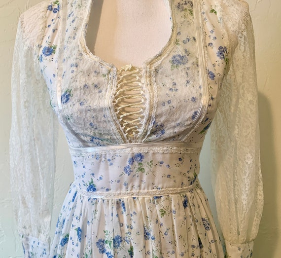 Vintage Corset  Gunne Sax Maxi Prairie Dress - image 6