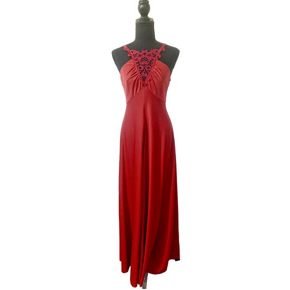 70's Vintage Burnt Orange Disco Dress ~ Applique lace ~ Slammin Boogie Dress 70's Vintage Burnt Orange Disco Dress ~ Applique lace ~ Slammin Boogie Dress