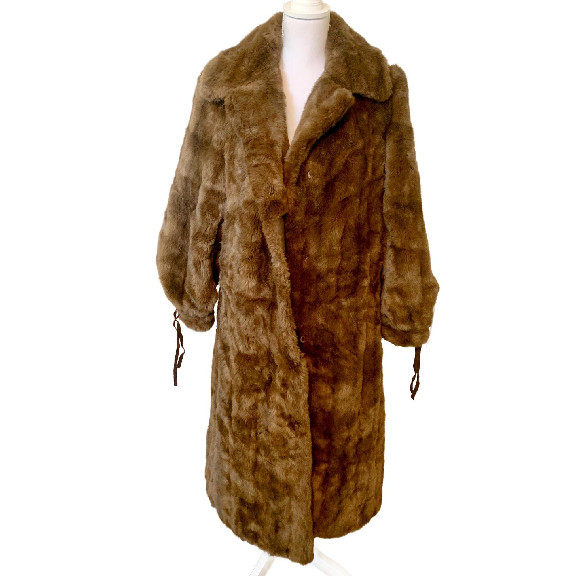Tissavel France ヴィンテージファーコート Tissavel fabric Faux fur coat and hat imported from France