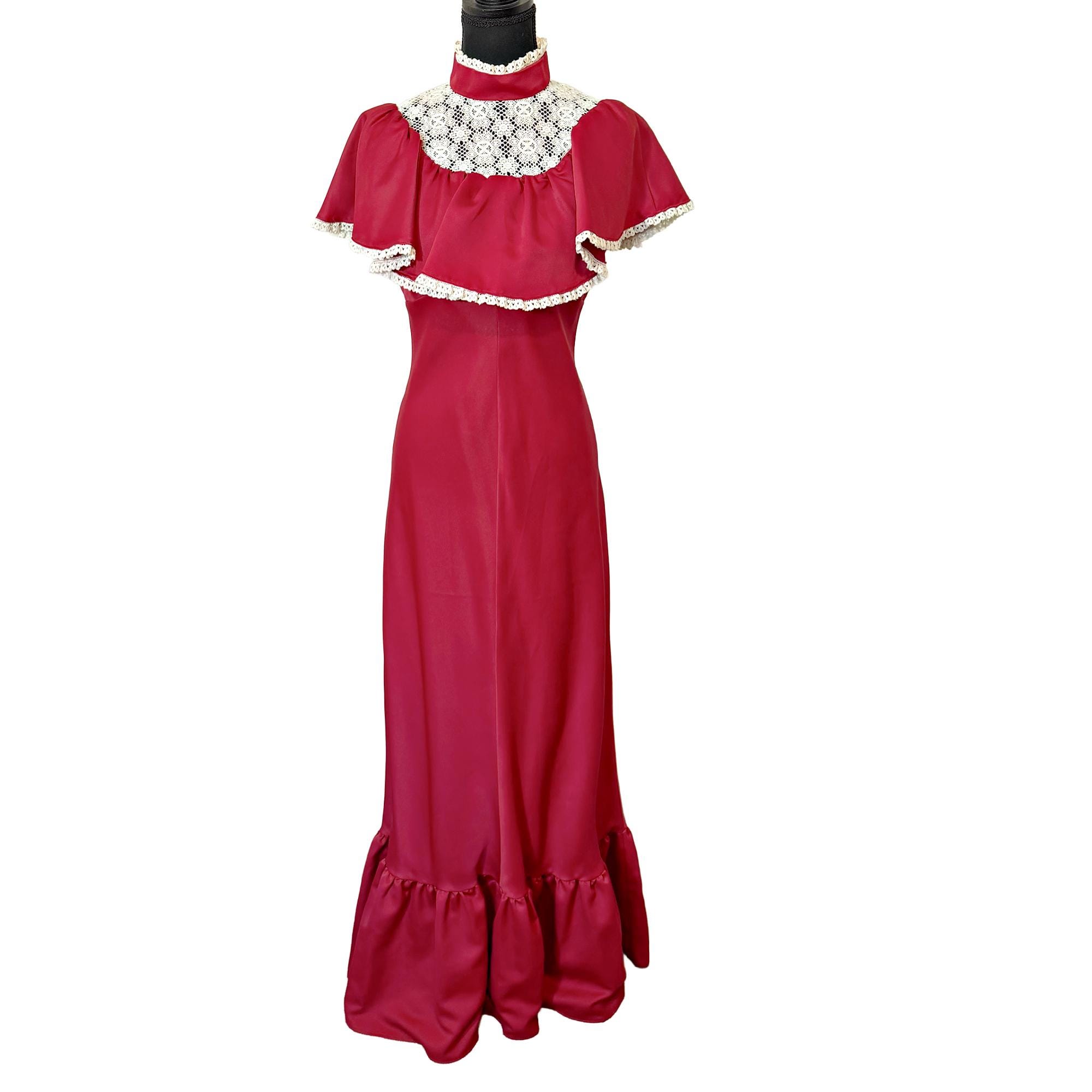 Red Edwardian Style Dress - Etsy Red Edwardian Style Dress - Etsy