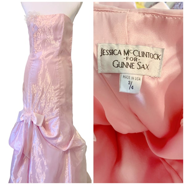 Jessica McClintock Gunne Sax~Pink Cotton Candy~balloon gown xs