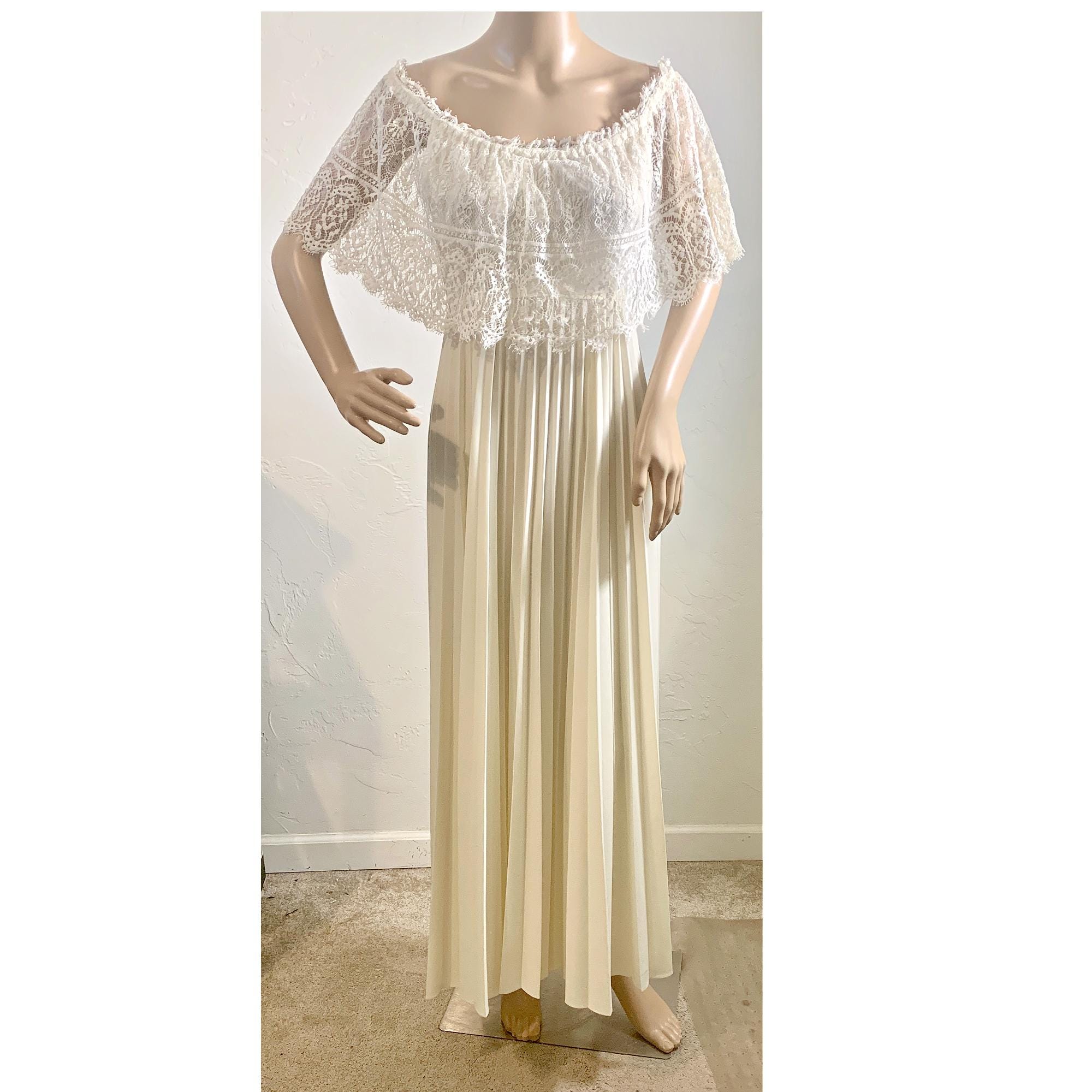 Off Shoulder Pleated Dress