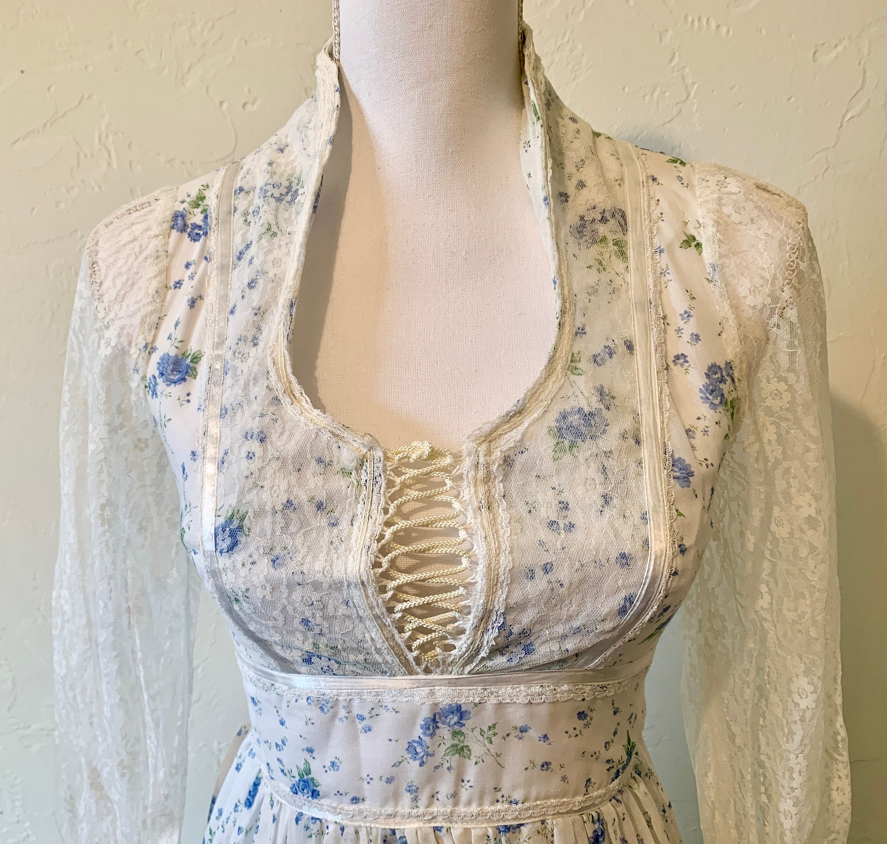 Vintage Corset Gunne Sax Maxi Prairie Dress - Etsy