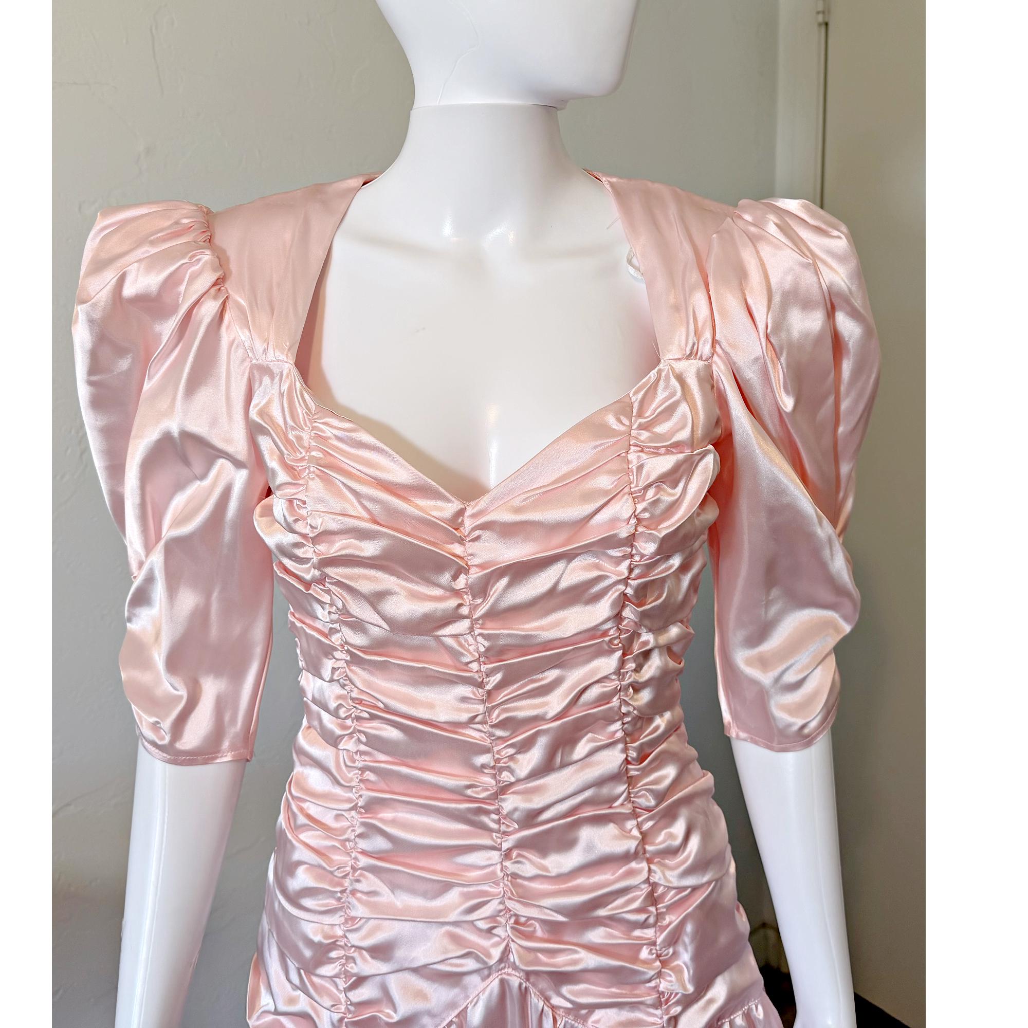 Vintage 80's Pink Jessica Mcclintock Gunne Sax Party Prom:size Small ...