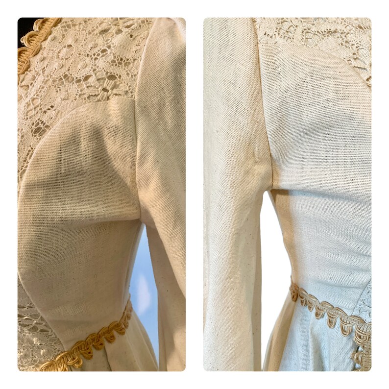 Vintage 60's Black Label Corset Gunne Sax Burlap With Apron ...