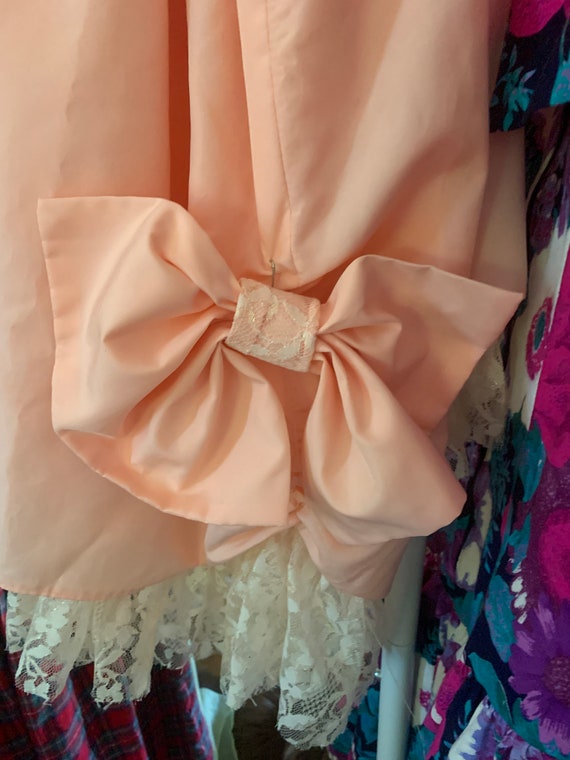Vintage 80's peach Party Prom Dress ~Bust 38~ Spa… - image 10