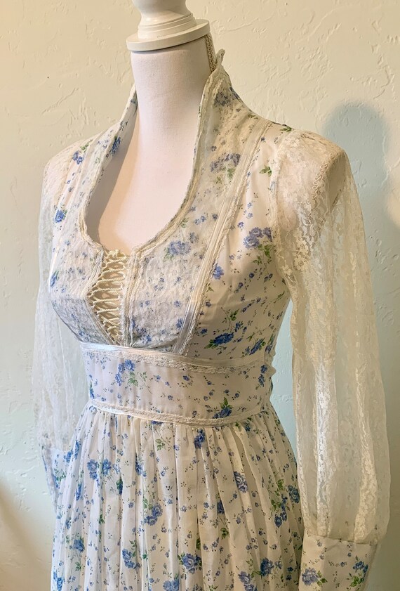 Vintage Corset  Gunne Sax Maxi Prairie Dress - image 5