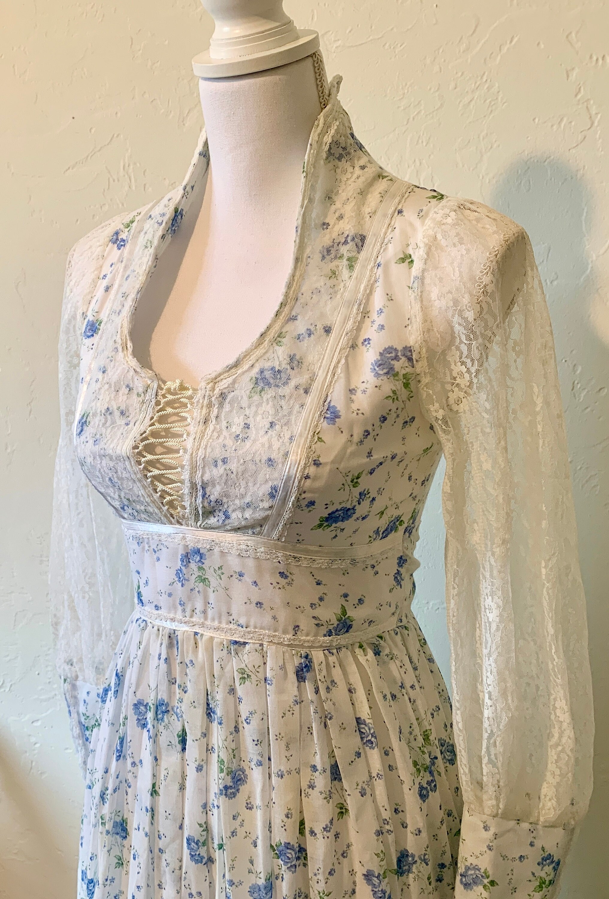 Vintage Corset Gunne Sax Maxi Prairie Dress - Etsy