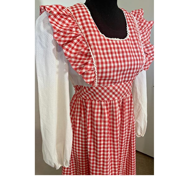 Vintage 70's Candi Jones Gingham Frock Maxi Dress:siz… - Gem
